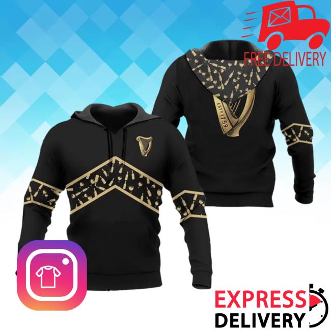 Official Guinness Beer Black Wine Pattern Long Sleeve T Shirt