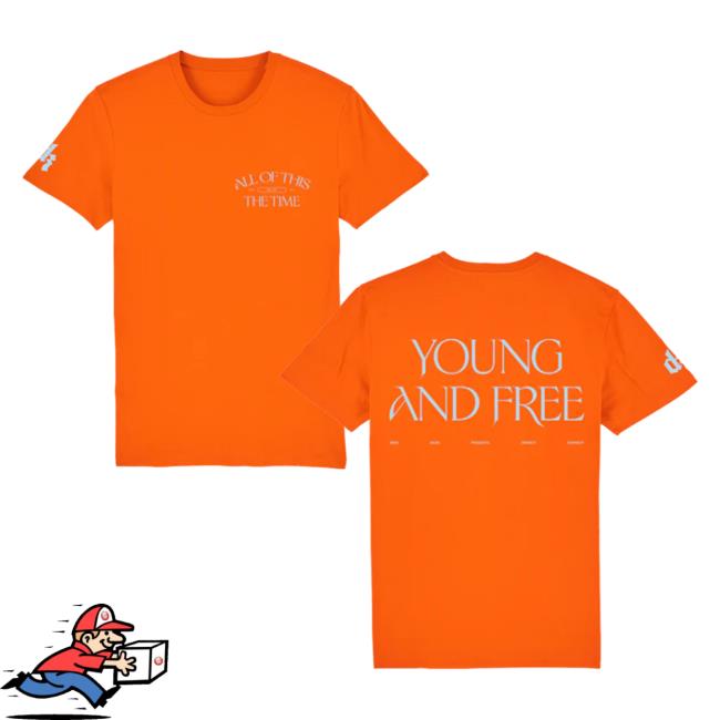 Official Interscope Records DermotKennedy Merch Clothing Store Dermot Kennedy Young & Free: Bright Orange Shirts