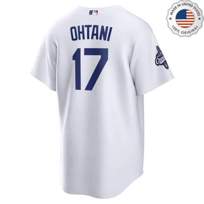 Men's Los Angeles Dodgers Shohei Ohtani Nike White 2025 World Series Champions Home Replica Jersey Tshirt Official MLB Shop