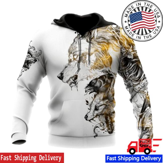 Official Banantees Viking Wolf Tattoo Girl All Over Printed 3D Hot Shirt