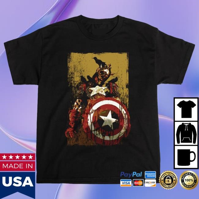 Official Heroes and Villains Merch Store Shop Marvel Zombies Captain America Crows Hot Shirt Heroes & Villains