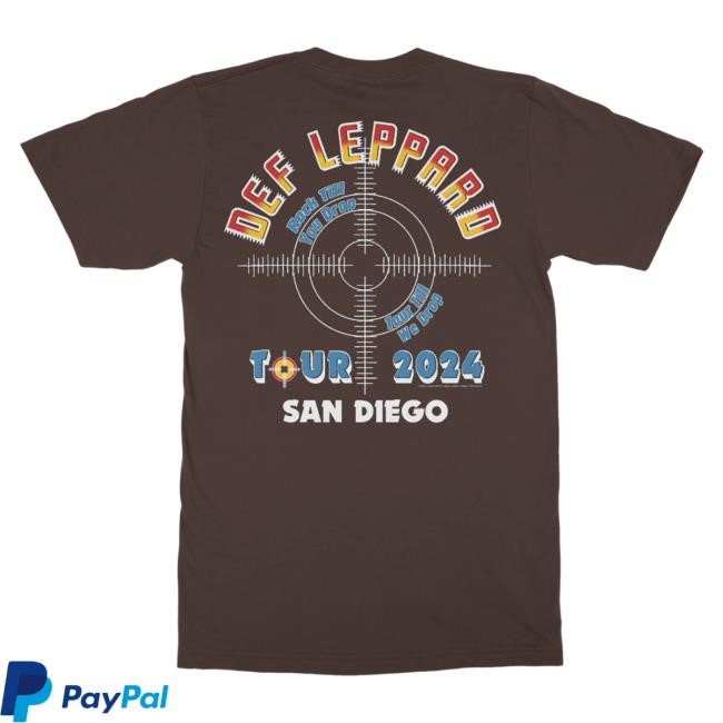 Official Def Leppard Merch Store Clothing San Diego, CA 2024 Tour Attractive Shirt DefLeppard
