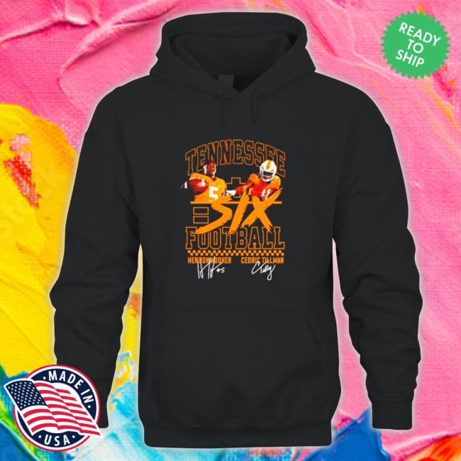 Cedric Tillman and Hendon Hooker Tennessee Volunteers Six Football Hooded Sweatshirt