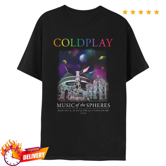 Official Coldplay Merch Store Shop Coldplay Milan June 2023 Music Of The Spheres Tour New Shirt - Limited Edition Cold Play