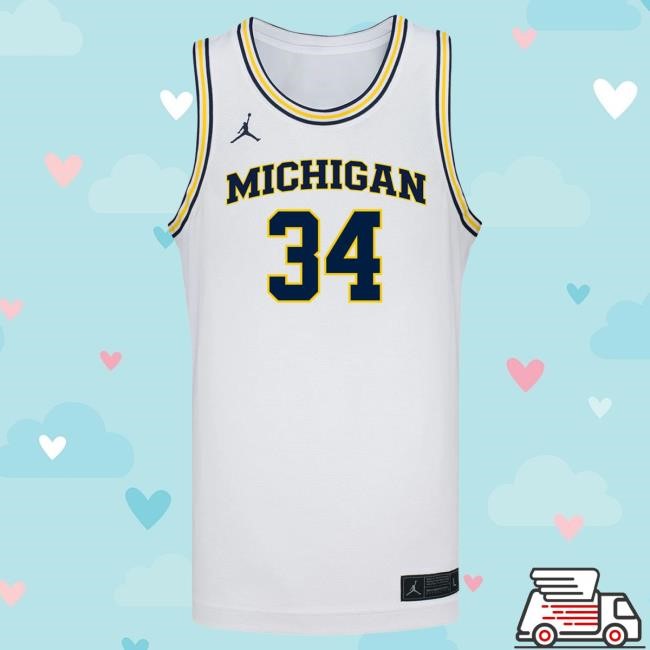Michigan Wolverines #34 Aaiyanna Dunbar Student Athlete White Women's Basketball Jersey New Shirt | The M Den Official Merch Store Shop
