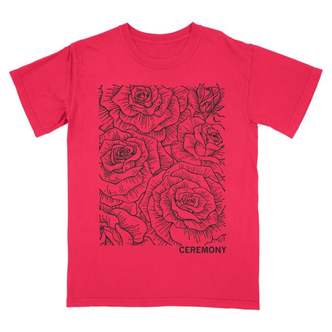 Official Ceremony Band Merch Ceremony Red Rose T-Shirts