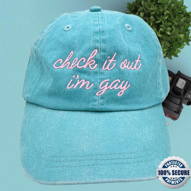 Official Dropout Tv Dropout Merch Store Shop Check It Out I'm Gay Twill Cap Aqua Dropouttv
