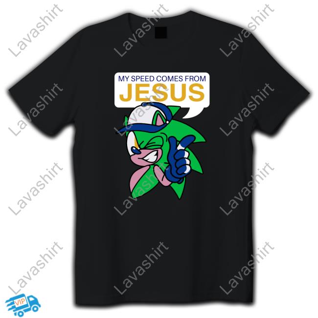 My Speed Comes From Jesus Hoodie Shark Robot