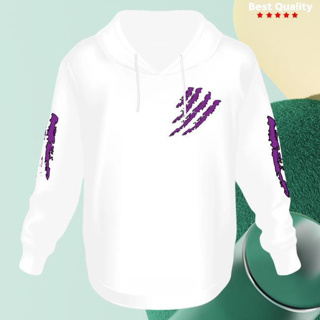 Official 6ix9ine Merch Store Tekashi 6Ix9ine White Crewneck Tata Claw Purple