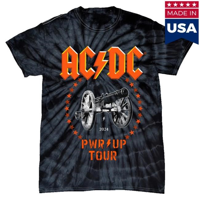 Official Ac Dc Merch Store Ac/Dc Cannon 2024 Tie Dye Tour Tees Ac Dc Shop Acdc Clothing
