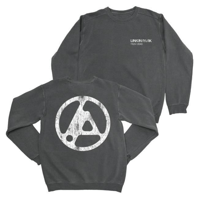 Official Linkin Park Merch Store Linkin Park From Zero Distressed Logo Washed Graphite Sweatshirt LinkinPark