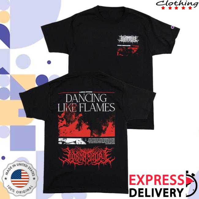 Official Lorna Shore Store Merch Lorna Shore x Champion Pain Remains I: Dancing Like Flames New Shirt Black LornaShore
