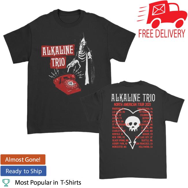 Official Kings Road Merch Store Alkaline Trio Call Me Tour Shirt New (Black) AlkalineTrio Kings Road Shop