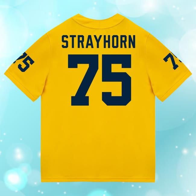 Michigan Wolverines #75 Kaden Strayhorn Student Athlete Maize Football Jersey Tees The M Den Shop