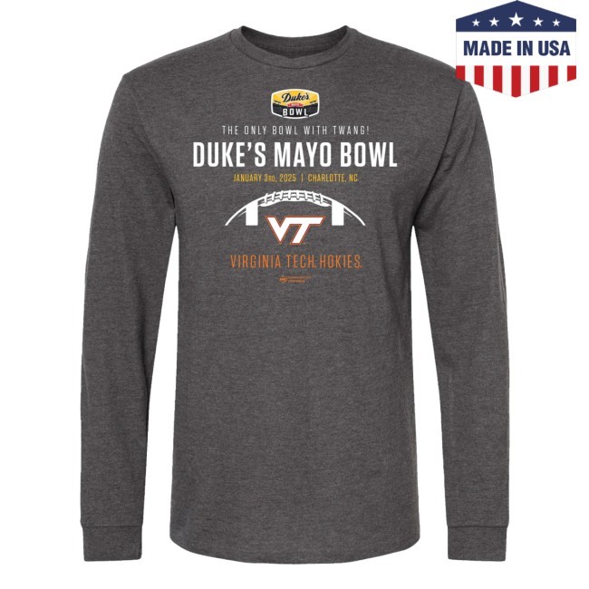 2025 Duke's Mayo Bowl Virginia Tech Long Sleeve Tee