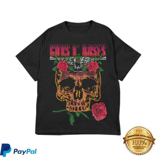 Guns N' Roses Official Merch Store 1991 Skull Black Tour T Shirt Guns N' Roses Clothing Shop Guns N' Roses Apparel