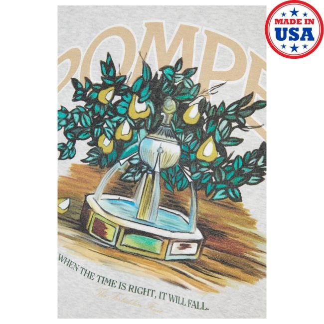 Fountain Light Grey Mélange Crew Neck Sweatshirt | Buy Official Pompeii Apparel