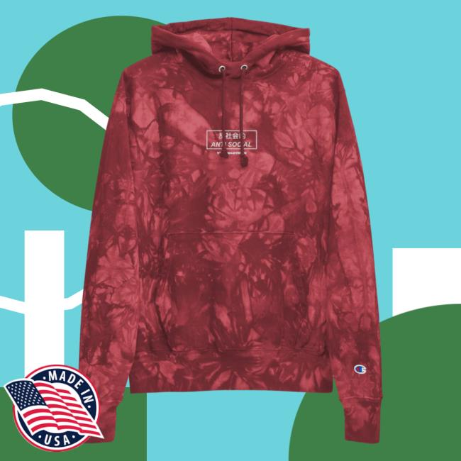 Yujin Clothing x Champion Antisocial Tie Dye Pullover Sweatshirt Anti Social Tie-Dye Pullover Sweatshirt Red