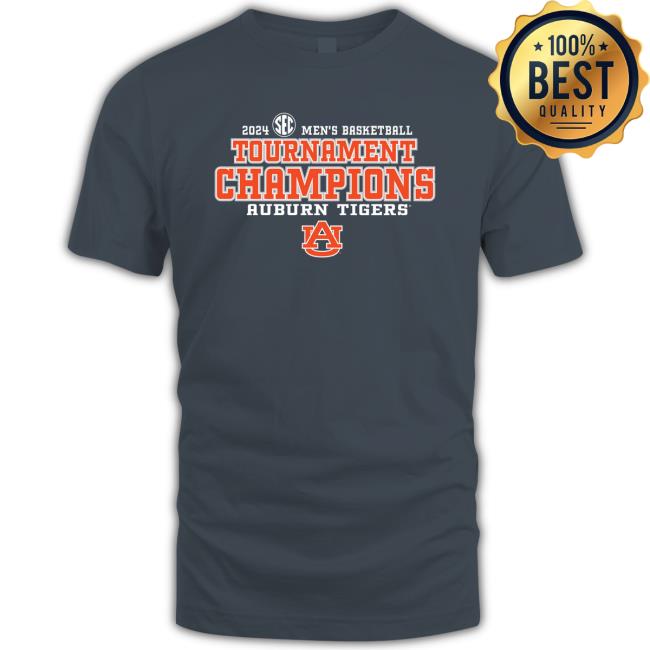 Auburn Tigers Original Retro Brand 2024 SEC Men's Basketball Conference Tournament Champions Bracket Shirt 2024 - Dark Heather