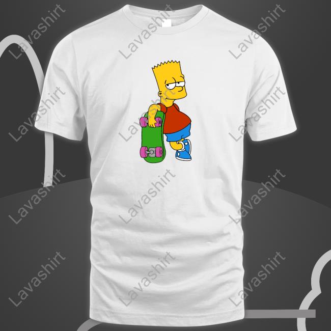 Bart Simpson Skis Long Sleeve Tee Shirt