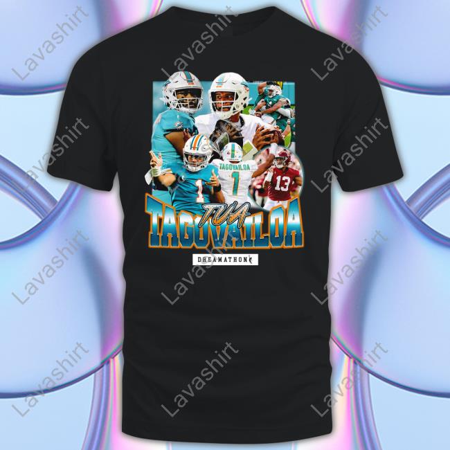 Dreamathon Merch Tua Tagovailoa Tee Shirt River Cracraft And Jaylen Waddle Miami Dolphins