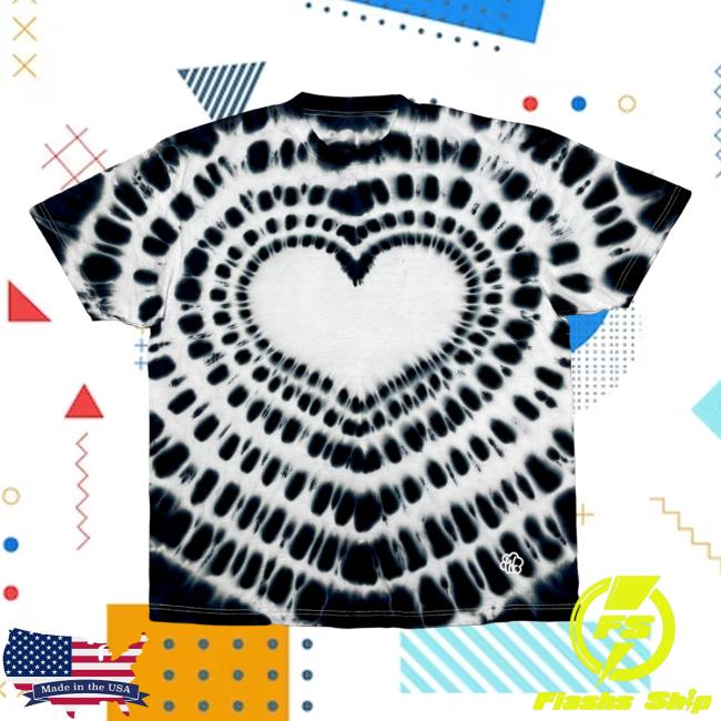 Official The Tie Dye Company Black Heart Spiral Tie Dye Shirt New