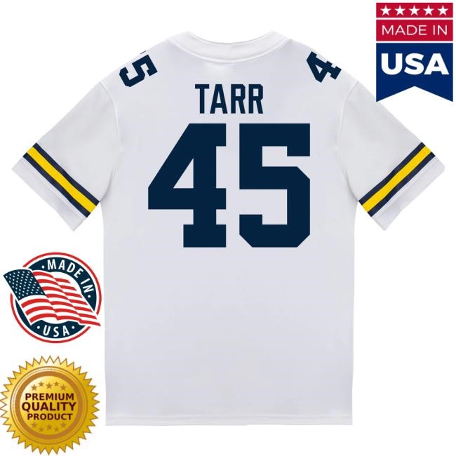 Michigan Wolverines #45 Greg Tarr Student Athlete White Football Jersey New Shirt The M Den Shop