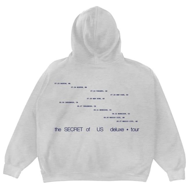 Official Gracie Abrams Store Secret Tour Heather Grey Star Hoodie GracieAbrams