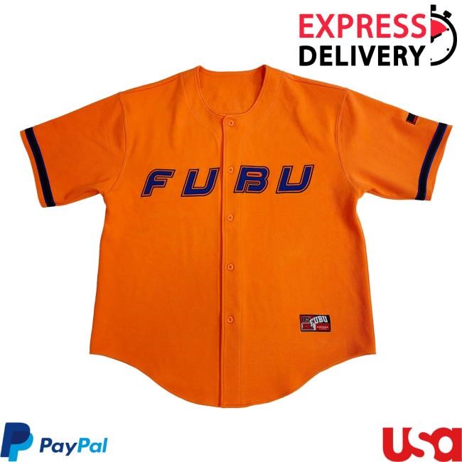 Apparel Alicia Keys Official Merch Shop Hell's Kitchen X Fubu Orange Baseball Jersey Shirt New