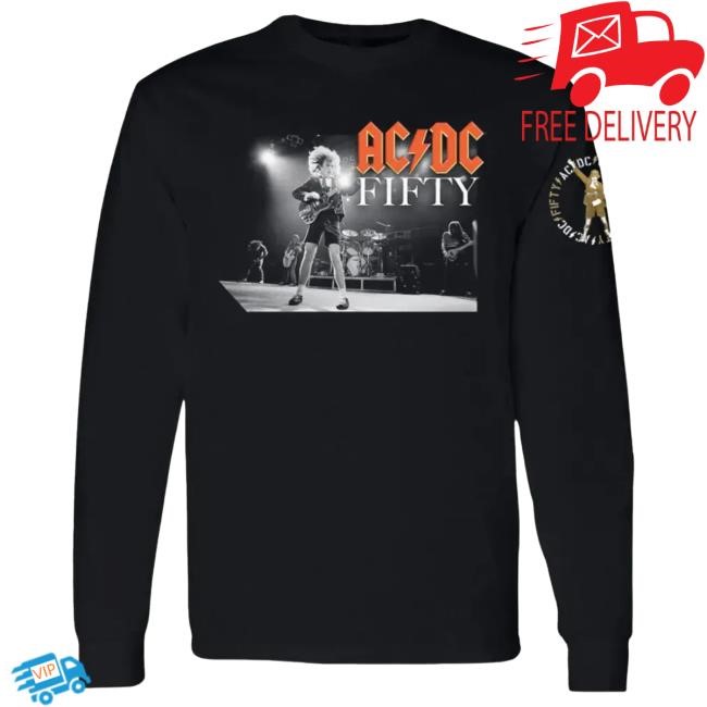 Official Ac Dc Merch Store AC/DC 50 Years of Angus Long Sleeve New Shirt Ac Dc Shop Acdc Clothing