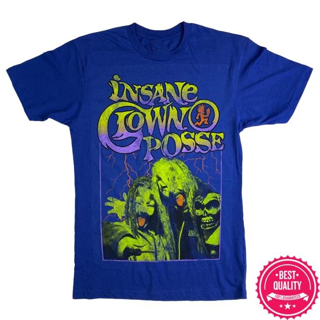 Official Icp Merch Store Insane Clown Posse Lightning Tongue New Shirt In Blue