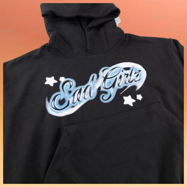 Official Sad Boyz Sadgirl Blu Airbrush Hooded Sweatshirt