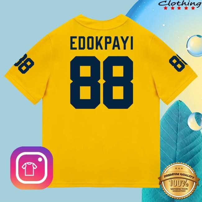 Michigan Wolverines #88 Lugard Edokpayi Student Athlete Maize Football Jersey Tee The M Den Shop