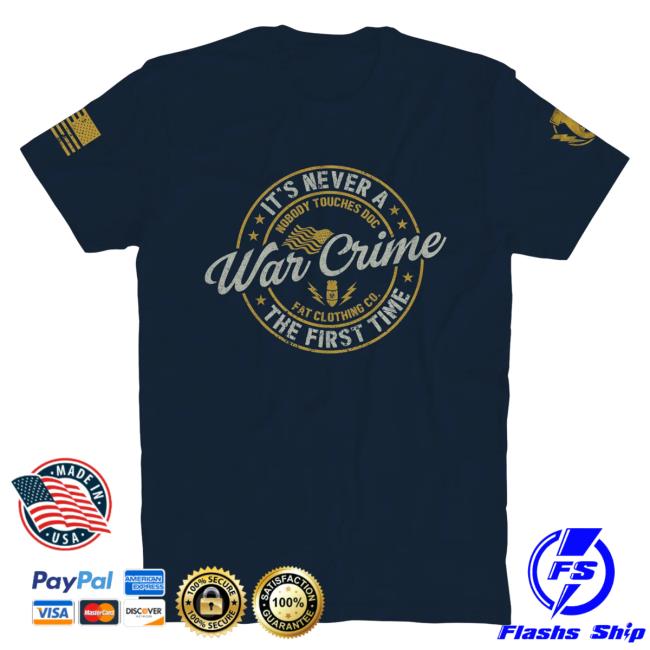 Official The Fat Electrician Merch Bunker Branding War Crime Top Shirt Navy