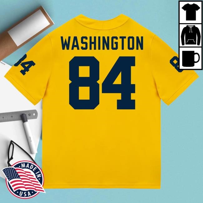 Official The M Den Michigan Wolverines #84 Jacob Washington Student Athlete Maize Football Jersey Shirts