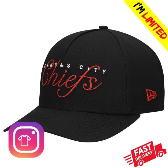 Official Kansas City Chiefs NFL Football Black M-Crown Adjustable