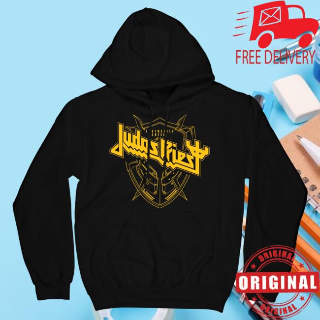 Official MerchBar Judas Priest Invincible Shield Hooded Sweatshirt Judas Priest Merch Bar