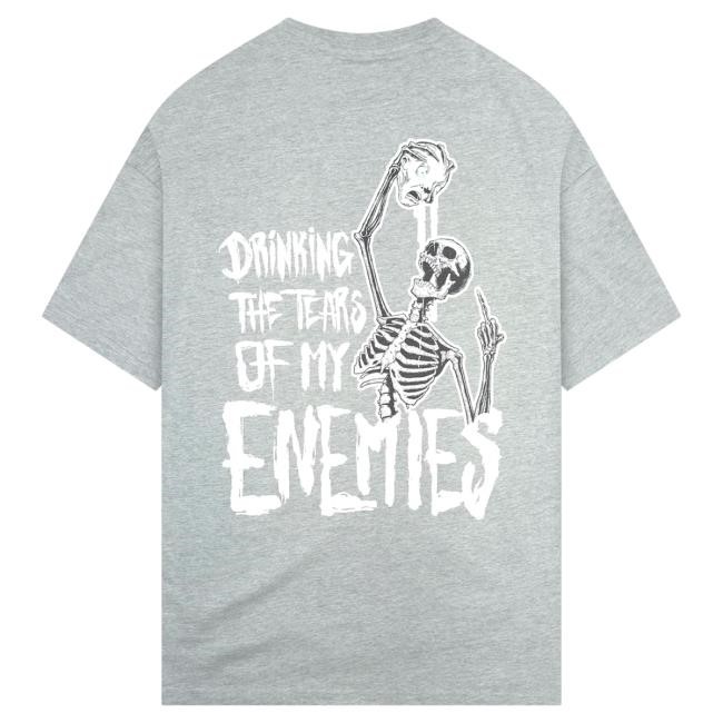 Official Any Means Necessary Clothing Tears T-Shirt Grey Andromeda