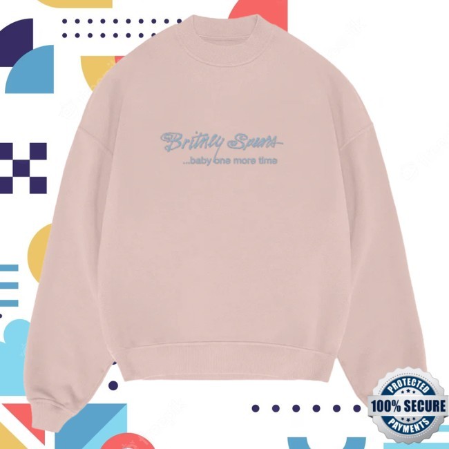...baby one more time Embroidered New Crewneck Sweatshirt - Britney Spears Official Store