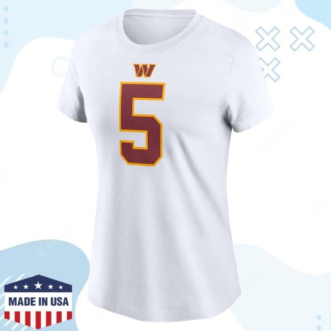 Official Women's Nike Jayden Daniels White Washington Commanders Super Bowl Era Name & Number Shirt