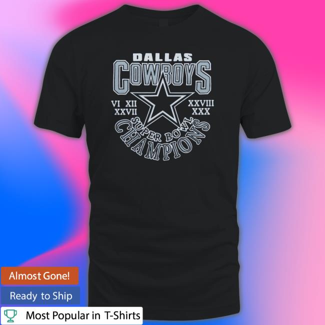 Top Dallas Cowboys 5 Time Super Bowl Champions Long Sleeve Shirt