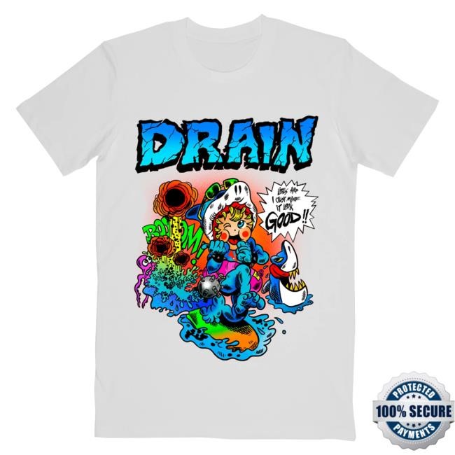 Official Drain Comic Book Tshirt (White Marle)