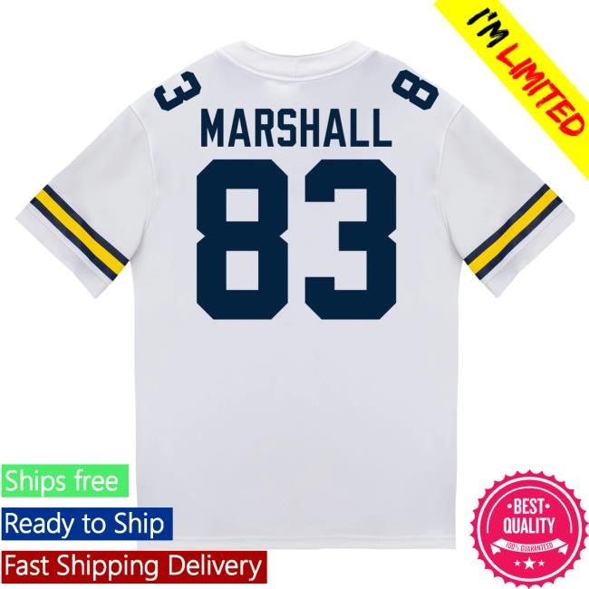 The M Den Michigan Wolverines #83 Zack Marshall Student Athlete White Football Jersey Shirts