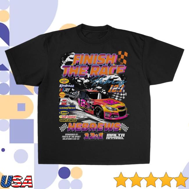 Official Malta Apparel Clothing “Finish The Race” Garment Dyed Popover Shirt - Black