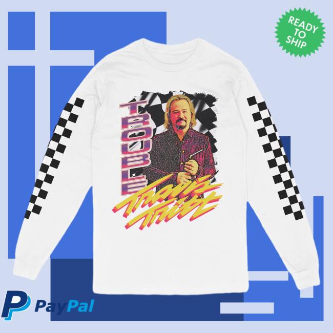 Official The Merch Collective Travis Tritt Trouble Racing Long Sleeve T-Shirts TravisTritt