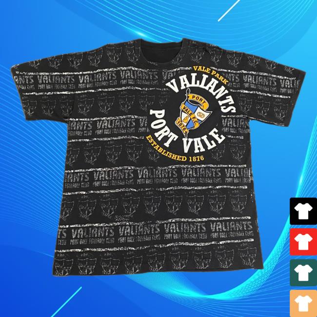 Official Thentwrk Valiants 90S Port Vale Park Establish 1876 AOP Tshirt 3D All Over Print