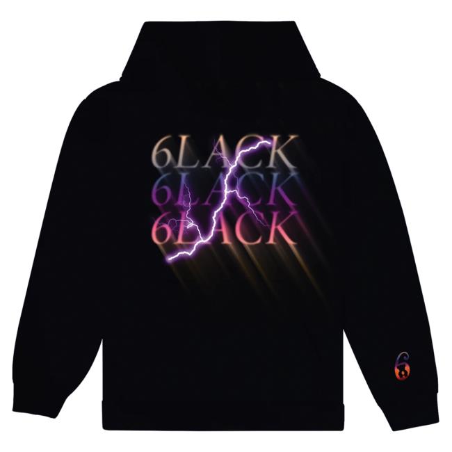 Official 6Lack Store Shop 6Lack Lighting Crew neck Sweatshirt - Black