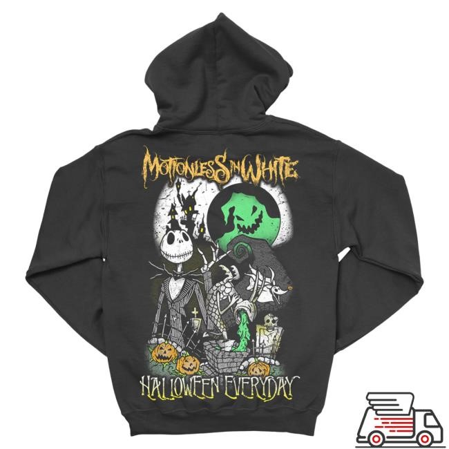 Official Motionless In White Merch Store Halloween Everyday Oogie Pullover Hoodie (Black)