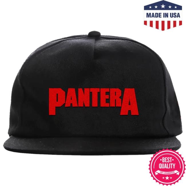 Official Pantera Merch Store Shop Pantera Embroidered Red Pantera Logo Snapback Cap