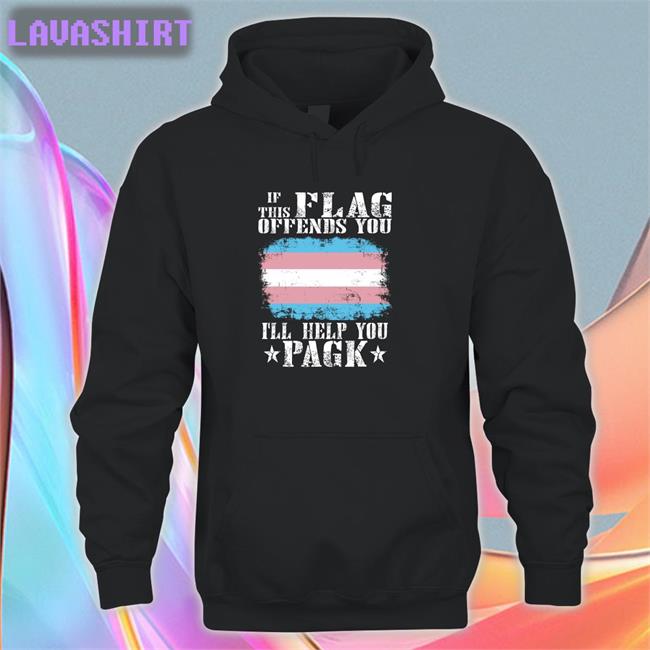 Trans If This Flag Offends You I'll Help You Pagk Tee Vampire Catboy If This Flag Offends You I'll Help You Pagk Shirt Black